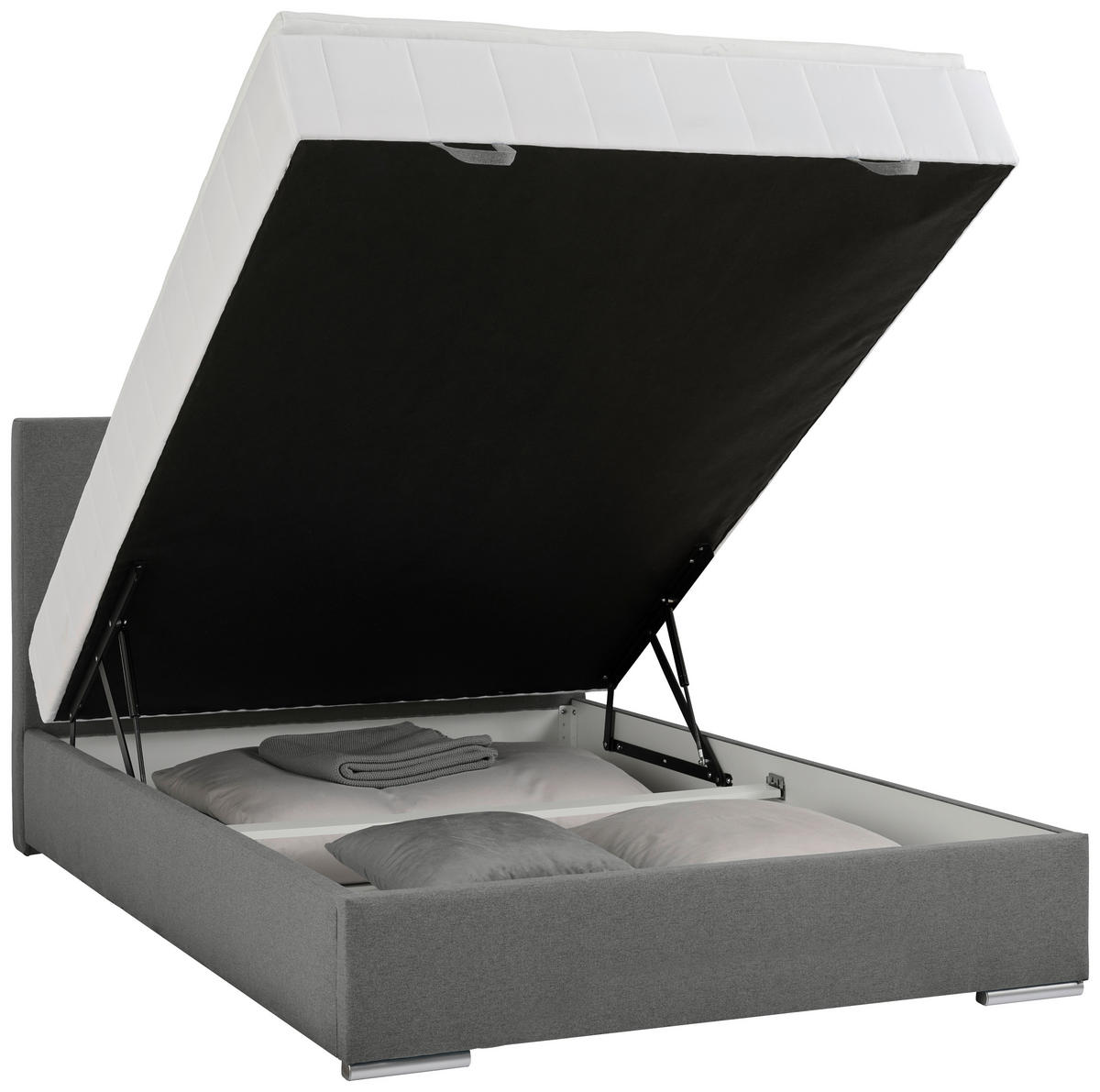 BOXBETT 140/200 cm  in Grau  - Chromfarben/Grau, KONVENTIONELL, Kunststoff/Textil (140/200cm) - Boxxx