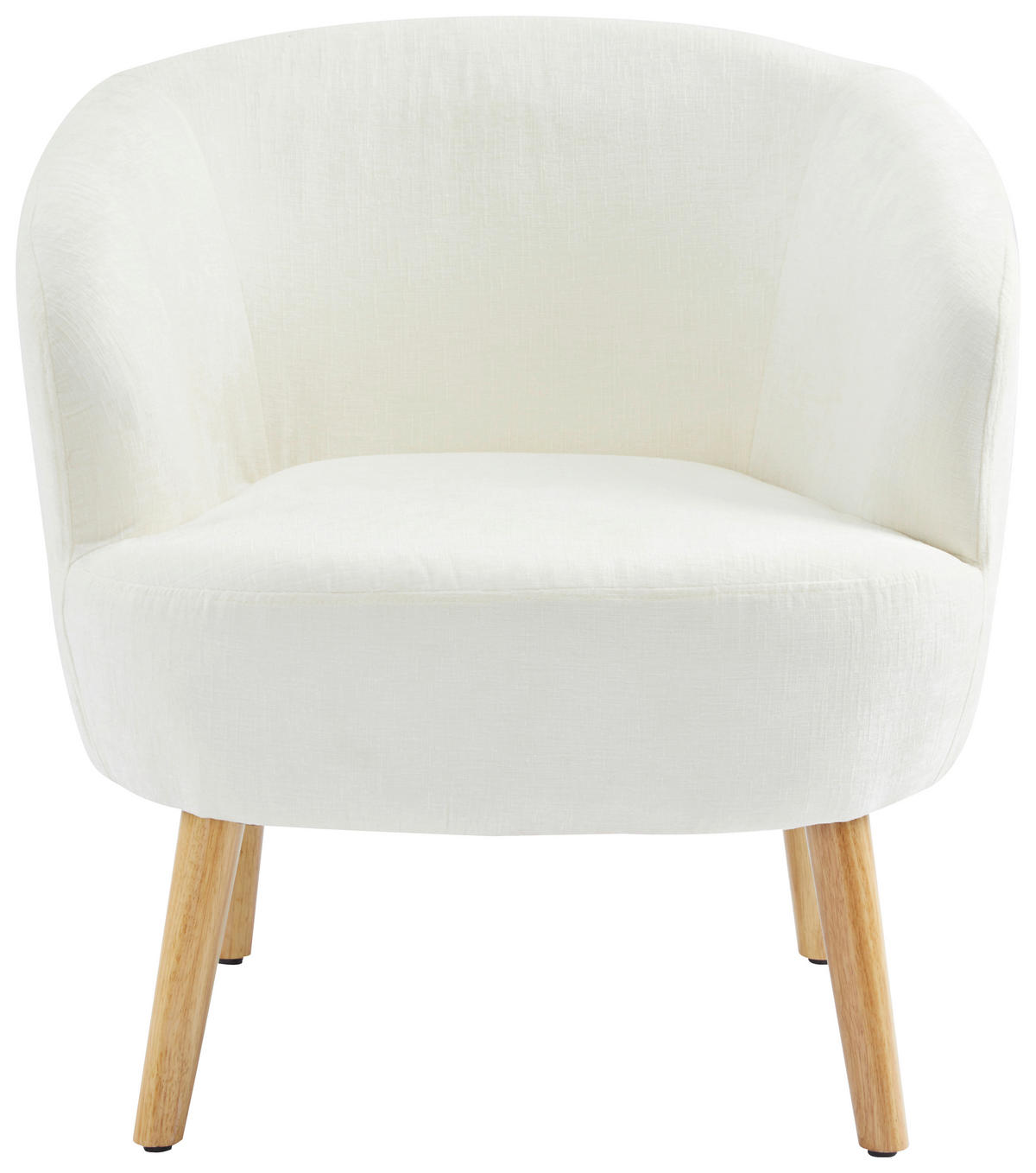 COCKTAILSESSEL Flachgewebe Creme, Ecru    - Ecru/Creme, Design, Holz/Textil (72/71/74cm) - MID.YOU