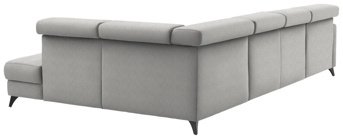 WOHNLANDSCHAFT Flachgewebe Sandfarben  - Sandfarben/Schwarz, Konventionell, Textil/Metall (174/333/215cm) - Beldomo System