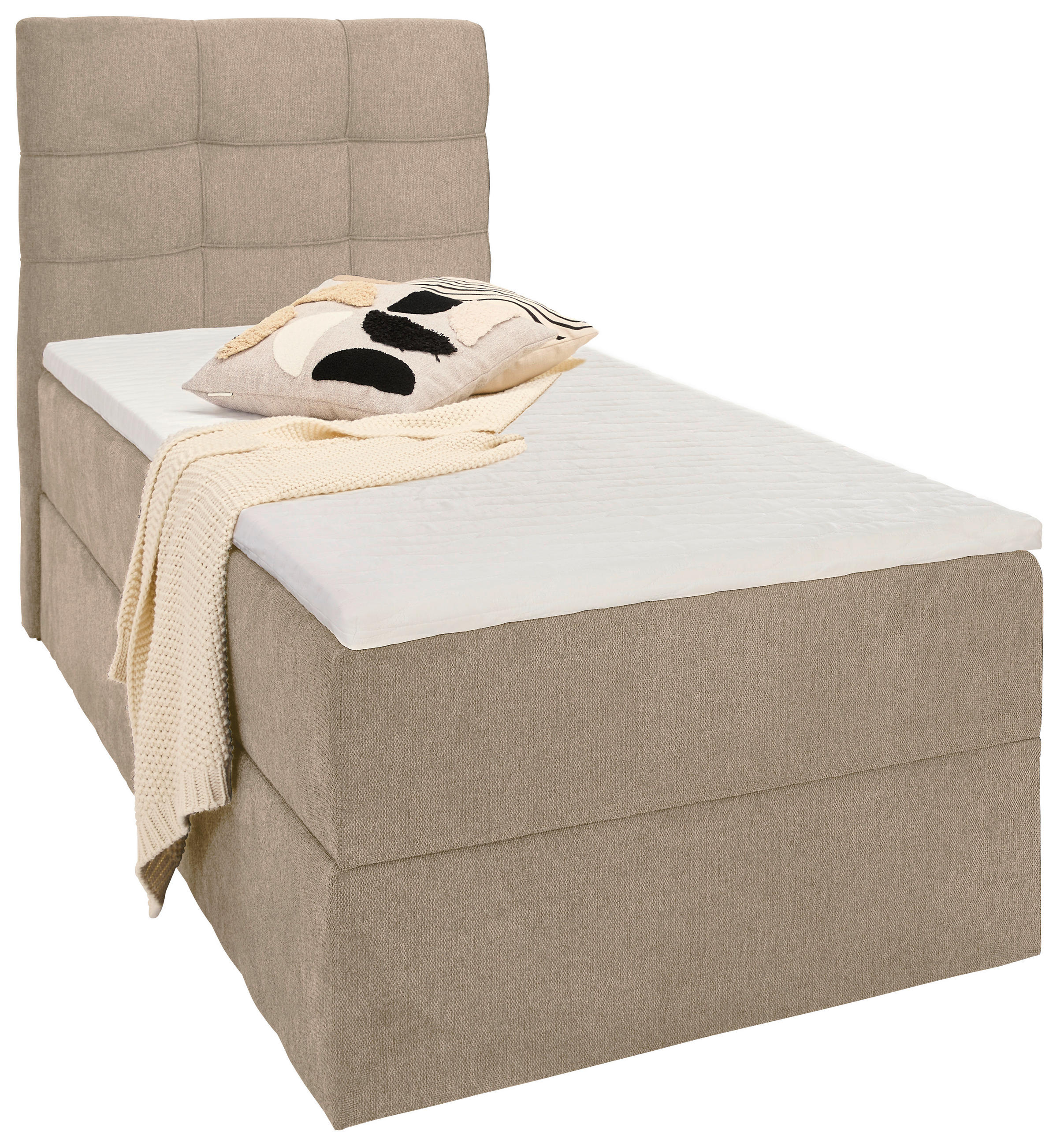 BOXBETT 90/200 cm  in Creme  - Creme/Schwarz, KONVENTIONELL, Kunststoff/Textil (90/200cm) - Boxxx