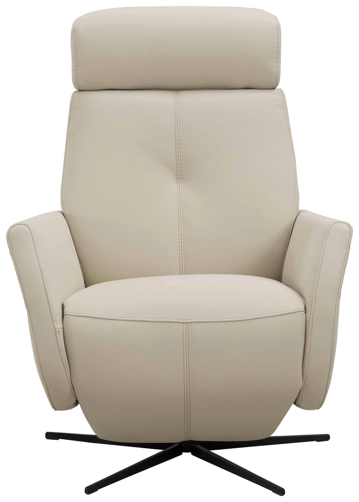 RELAXSESSEL Artù Echtleder Relaxfunktion, Kopfteilverstellung, Rücken echt    - Creme, Design, Leder (71/110/80cm) - Novel