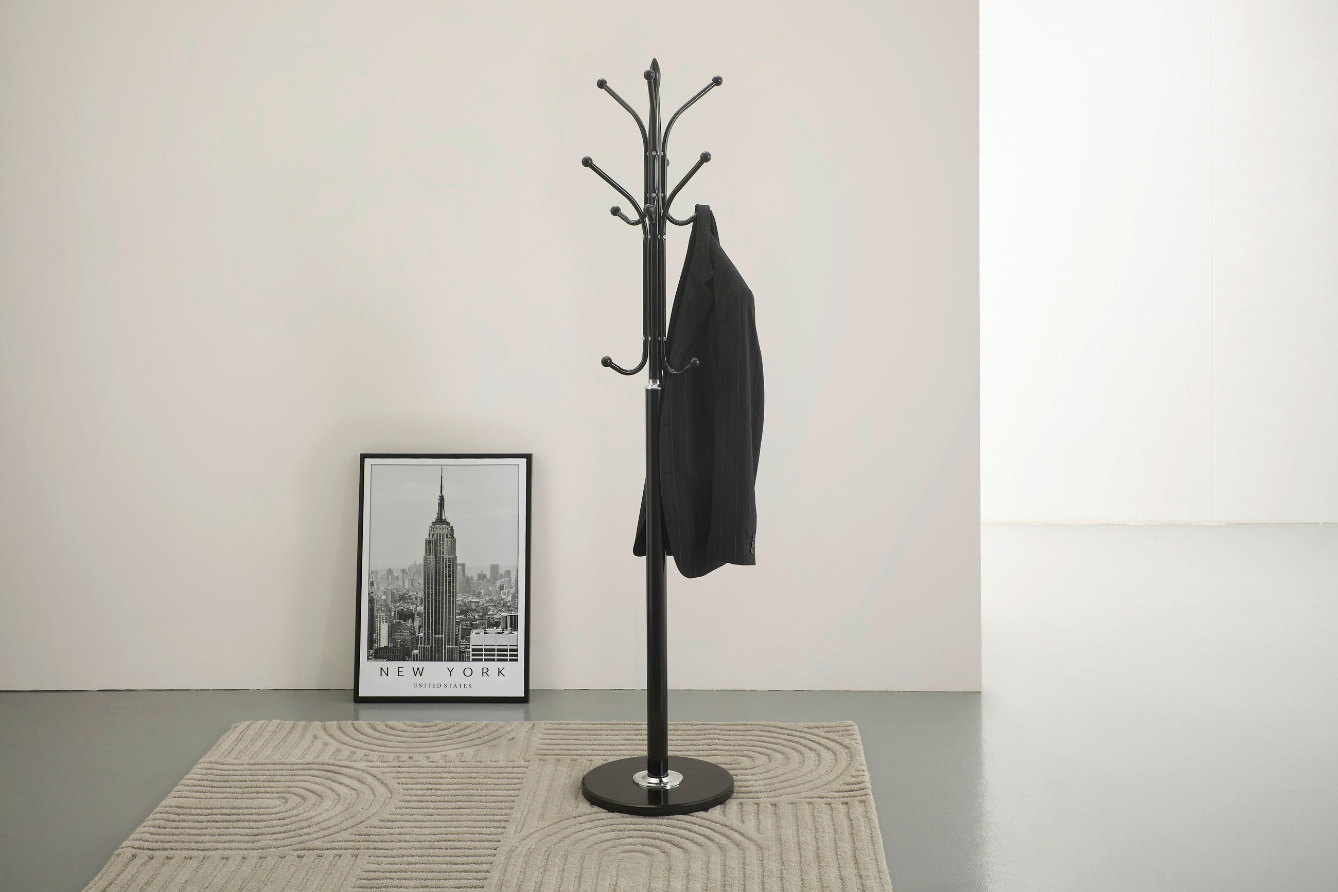 KLEIDERSTÄNDER in Schwarz 37/179/37 cm   - Schwarz, Basics, Kunststoff/Stein (37/179/37cm) - Carryhome