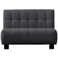 SCHLAFSOFA Grau  - Schwarz/Grau, Design, Textil/Metall (125/92/102cm) - Novel