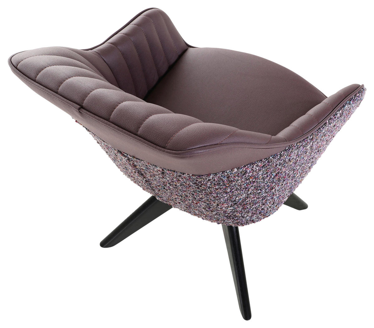 KAROSSZÉK lila, tölgyfa színű  - lila/tölgyfa színű, Konventionell, textil/fa (60/83/65cm) - Ambia Home