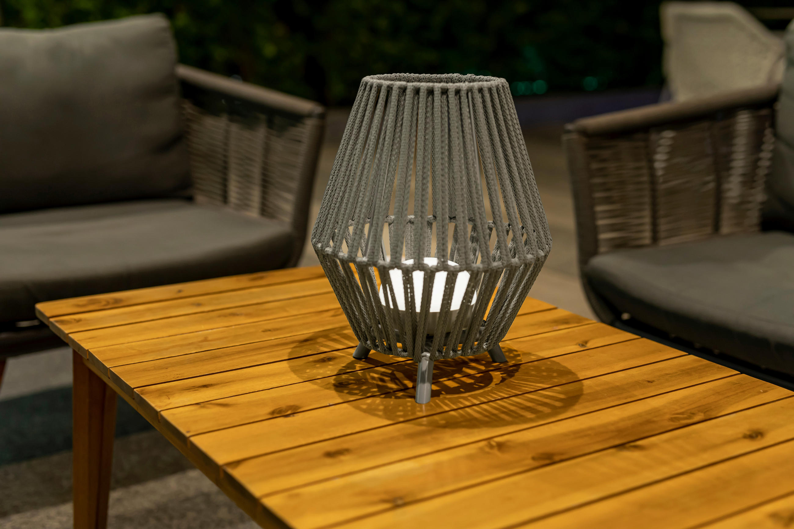 LED-AUßENLEUCHTE Conta 25.5/32.5/25.5 cm   - Taupe, Natur, Kunststoff (25.5/32.5/25.5cm) - New Garden