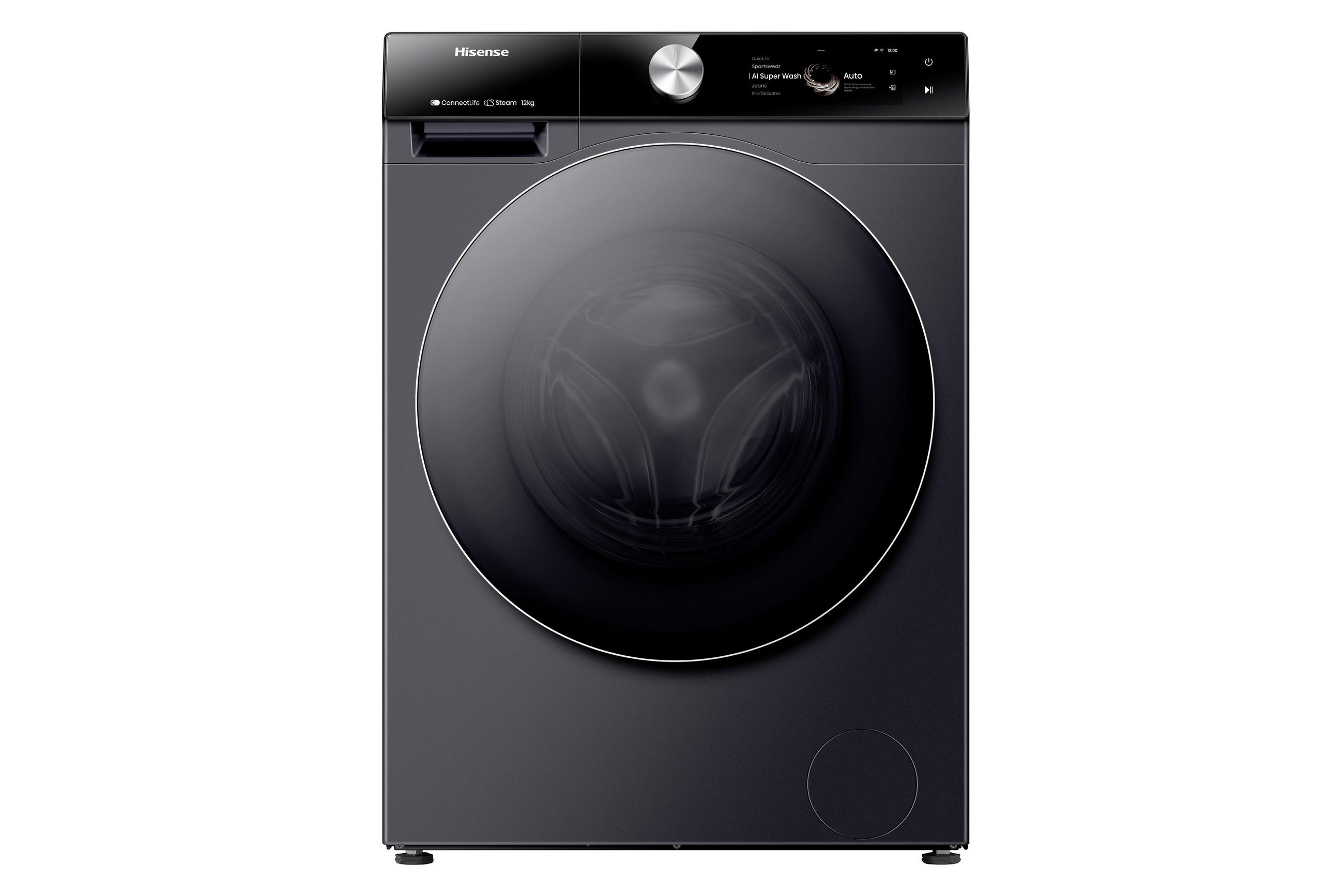 WASCHMASCHINE WF7S1247BB   - Schwarz, Basics, Glas/Kunststoff (59,5/84,5/64cm) - Hisense
