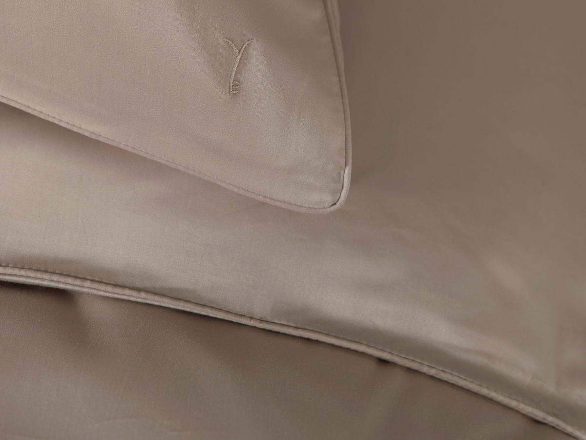 BETTWÄSCHE 2-teilig Suite-Dubai Makosatin 135/200 cm  - Sandfarben, Basics, Textil (135/200cm)