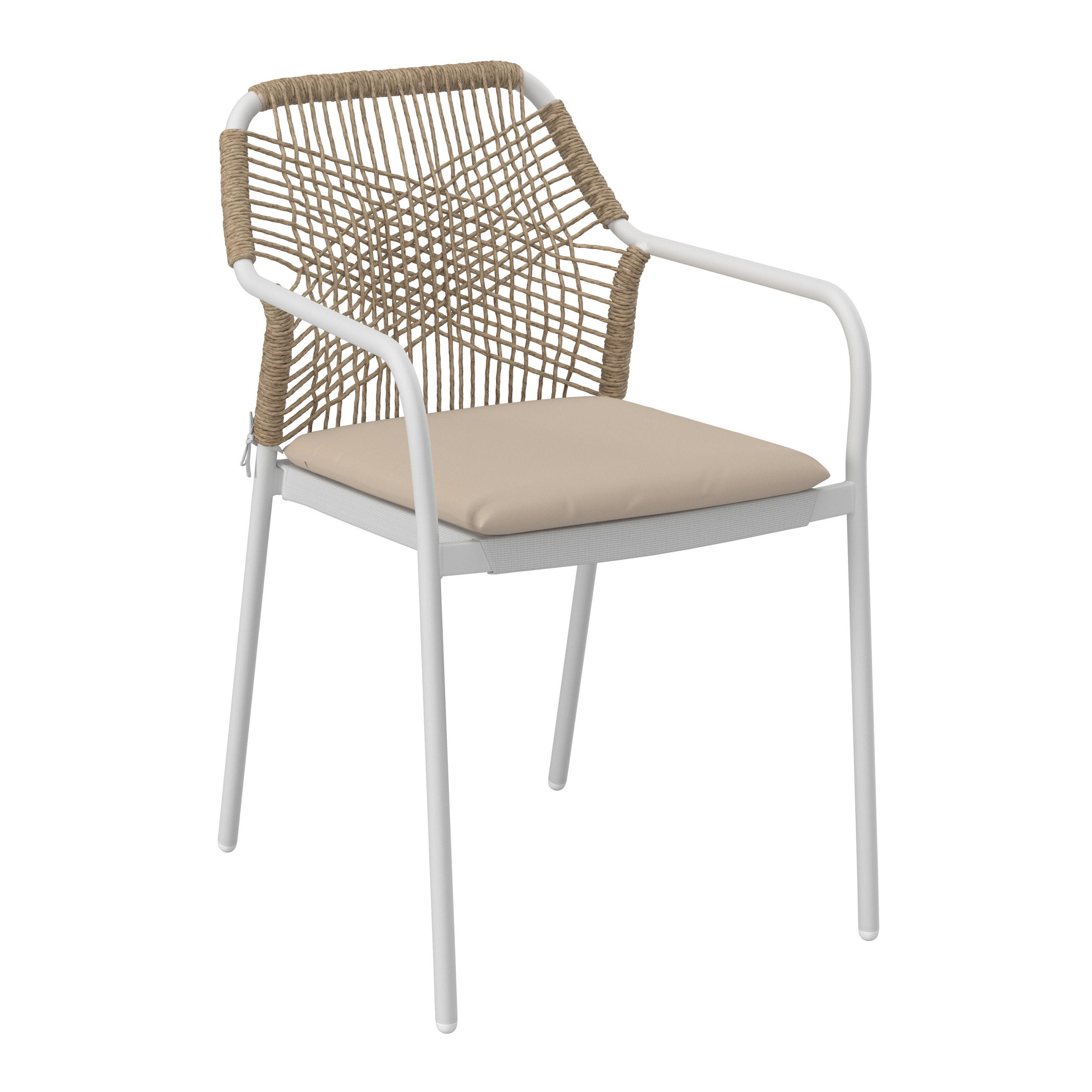 GARTENSTUHL Metall, Kunststoff, Textil Grau, Weiß  - Weiß/Grau, MODERN, Kunststoff/Textil (54.5/84/64cm) - Ambia Garden