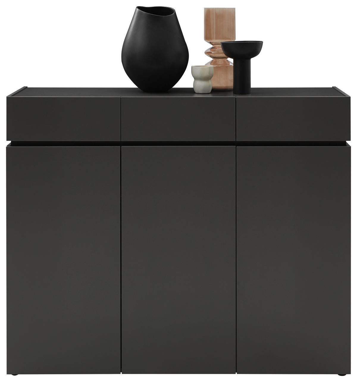 SIDEBOARD 135/111/40 cm  in Graphitfarben  - Schwarz/Graphitfarben, Design, Holzwerkstoff/Kunststoff (135/111/40cm) - Voleo