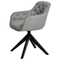 ARMLEHNSTUHL   Webstoff  Schwarz, Hellgrau  - Hellgrau/Schwarz, MODERN, Kunststoff/Textil (57,5/80,5/59,5cm) - Livetastic