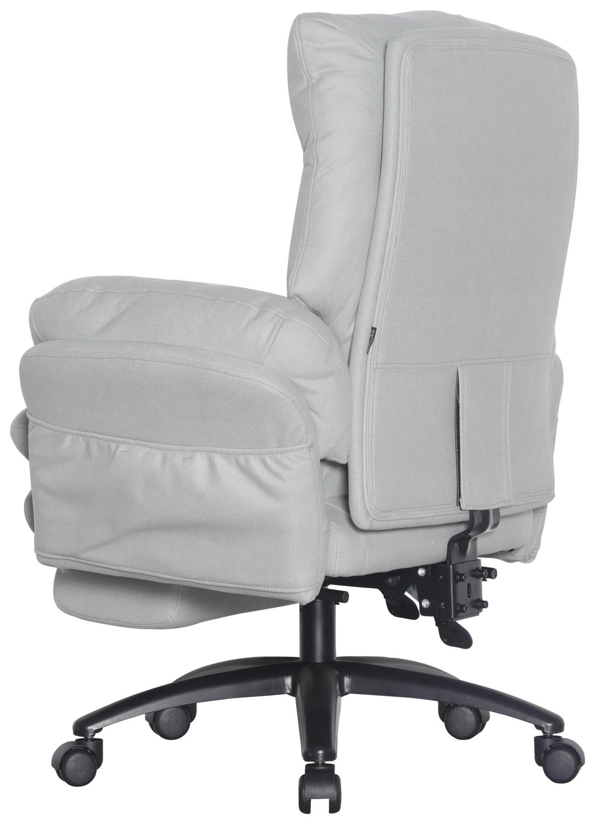 CHEFSESSEL Mikrofaser Schwarz, Hellgrau  - Hellgrau/Schwarz, Design, Kunststoff/Textil (79/101-109/74cm) - Venda