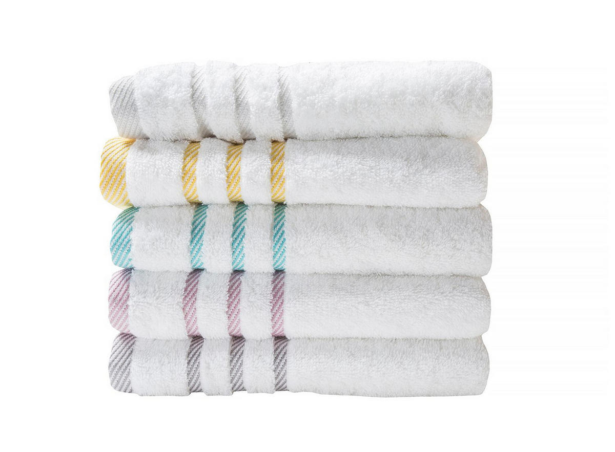 RUČNÍK, 50/90 cm, žlutá, bílá - bílá/žlutá, Konvenční, textil (50/90cm) - Esposa