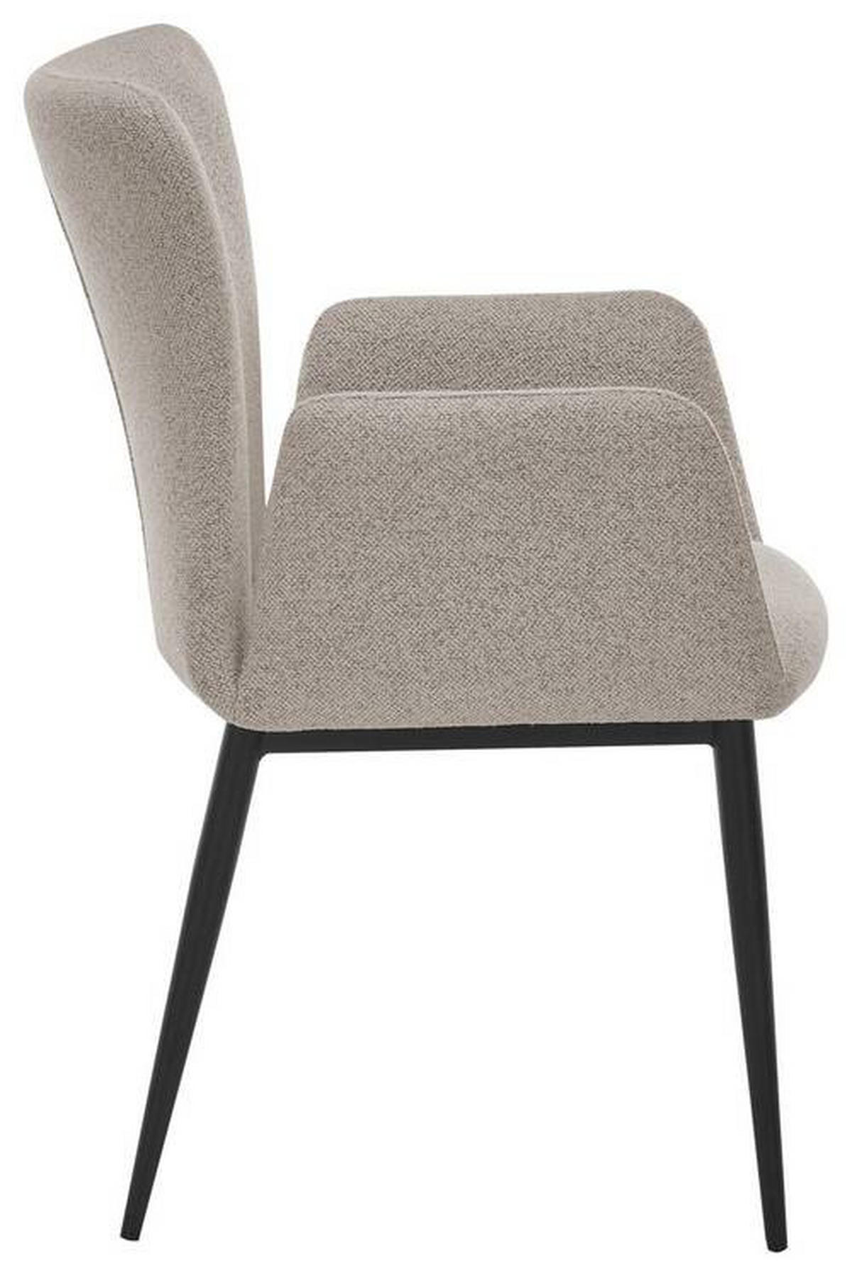 ARMLEHNSTUHL  in Stahl Bouclé  - Beige/Schwarz, Trend, Textil/Metall (57/86/61,5cm) - SetOne by Musterring