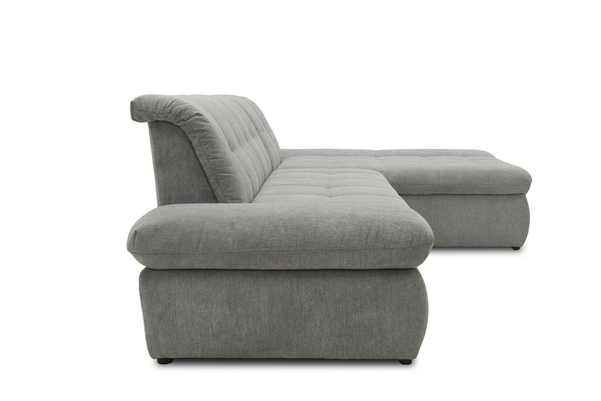 ECKSOFA Grau Mikrofaser  - Chromfarben/Grau, KONVENTIONELL, Textil/Metall (300/172cm) - MID.YOU