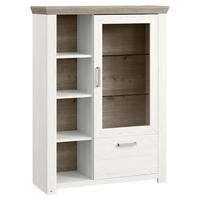 HIGHBOARD  in 104,5/142,6/42,2 cm  - Eichefarben/Weiß, Design, Glas/Holzwerkstoff (104,5/142,6/42,2cm) - SetOne by Musterring
