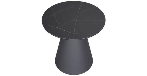 BEISTELLTISCH in Metall, Glas, Keramik 50/50/50 cm  - Anthrazit/Schwarz, Design, Glas/Keramik (50/50/50cm) - Dieter Knoll