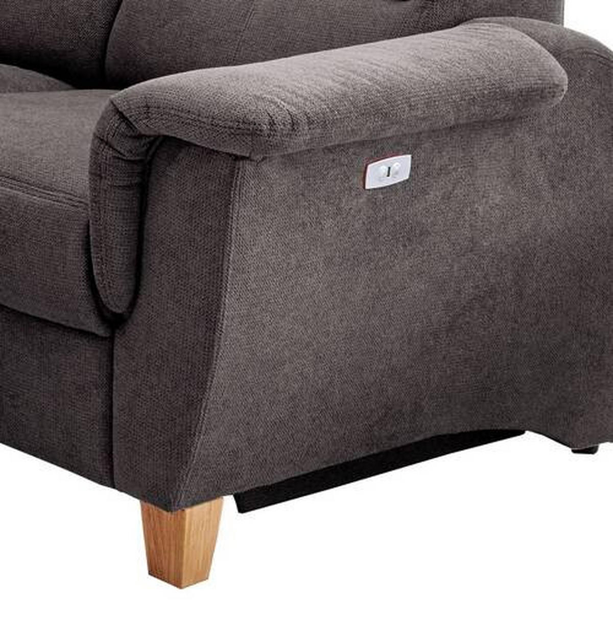 ECKSOFA in Struktur Anthrazit  - Wildeiche/Anthrazit, Konventionell, Holz/Textil (237/186cm) - Livetastic