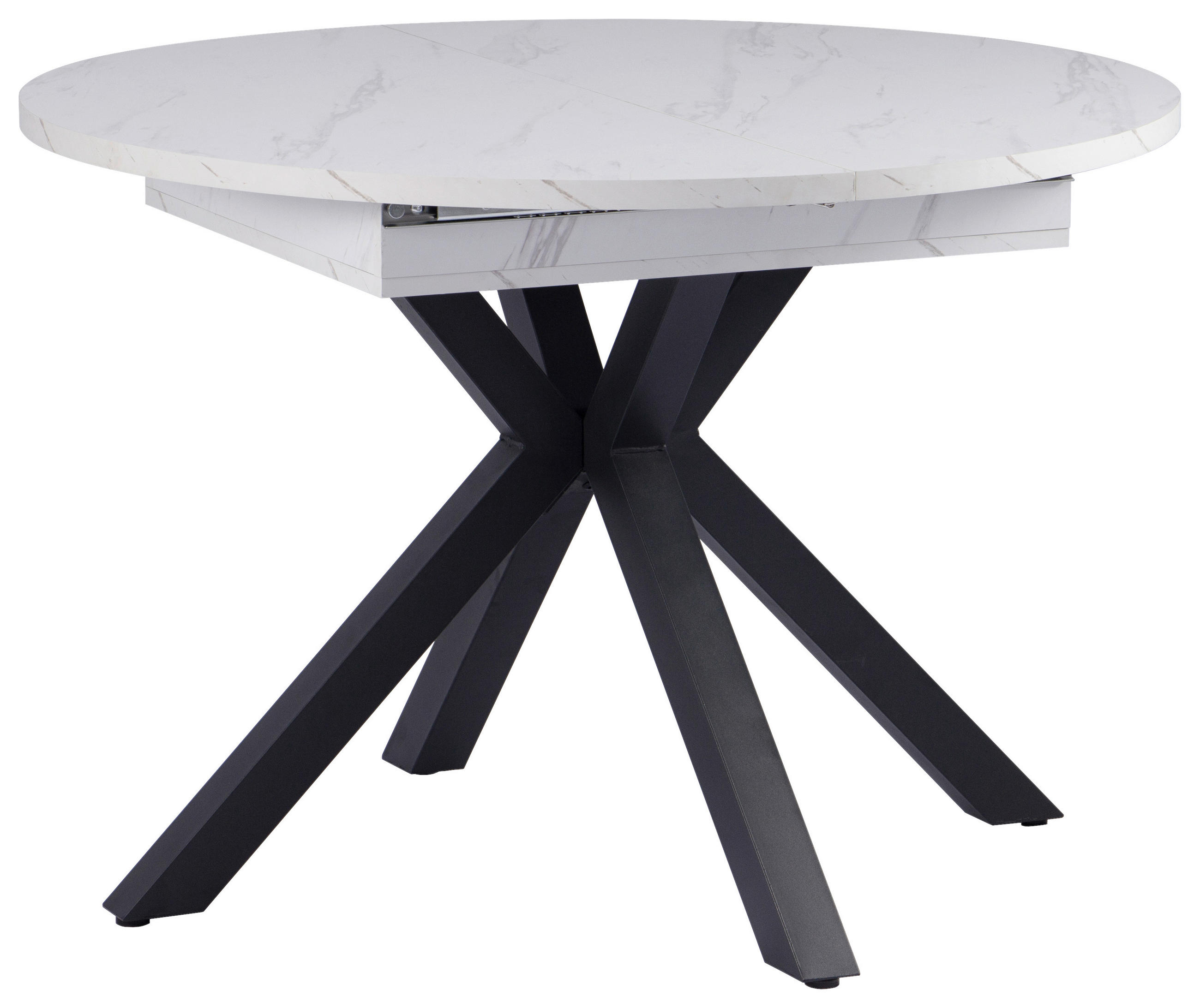 ESSTISCH 110/150/110/76 cm Nachbildung  Metall, Holzwerkstoff ausziehbar oval Multicolor, Schwarz  - Multicolor/Schwarz, MODERN, Holzwerkstoff/Metall (110/150/110/76cm) - Livetastic
