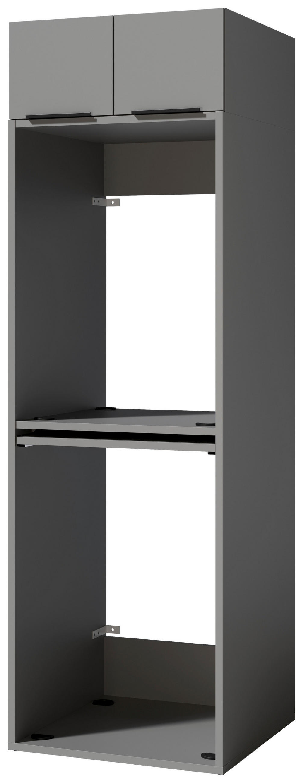 WASCHMASCHINENSCHRANK 70/220/68 cm in Grau - Schwarz/Grau, Basics, Holzwerkstoff/Kunststoff (70/220/68cm) - MID.YOU