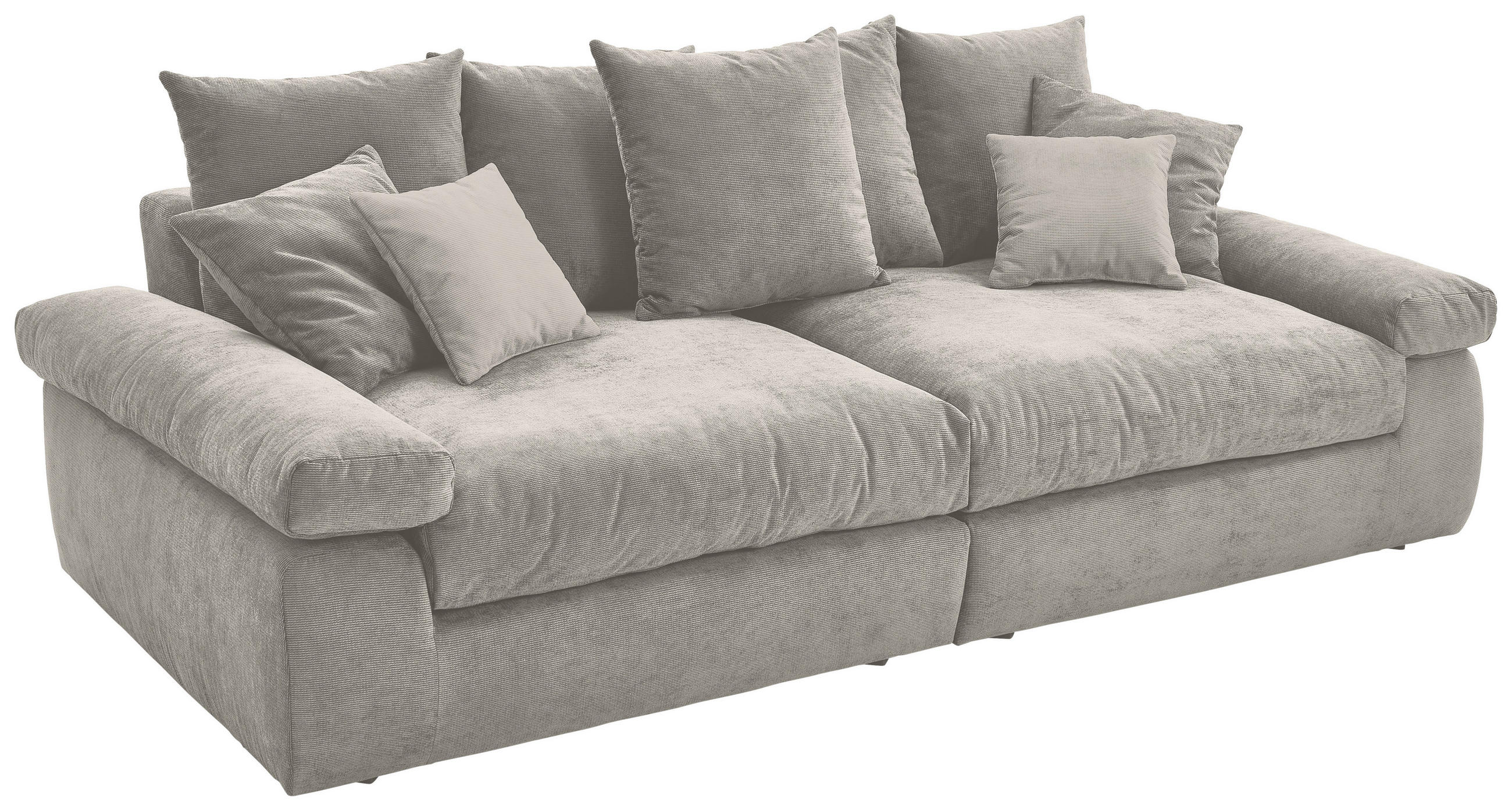 BIGSOFA Feincord Grau  - Schwarz/Grau, Design, Kunststoff/Textil (260/90/140cm) - Carryhome