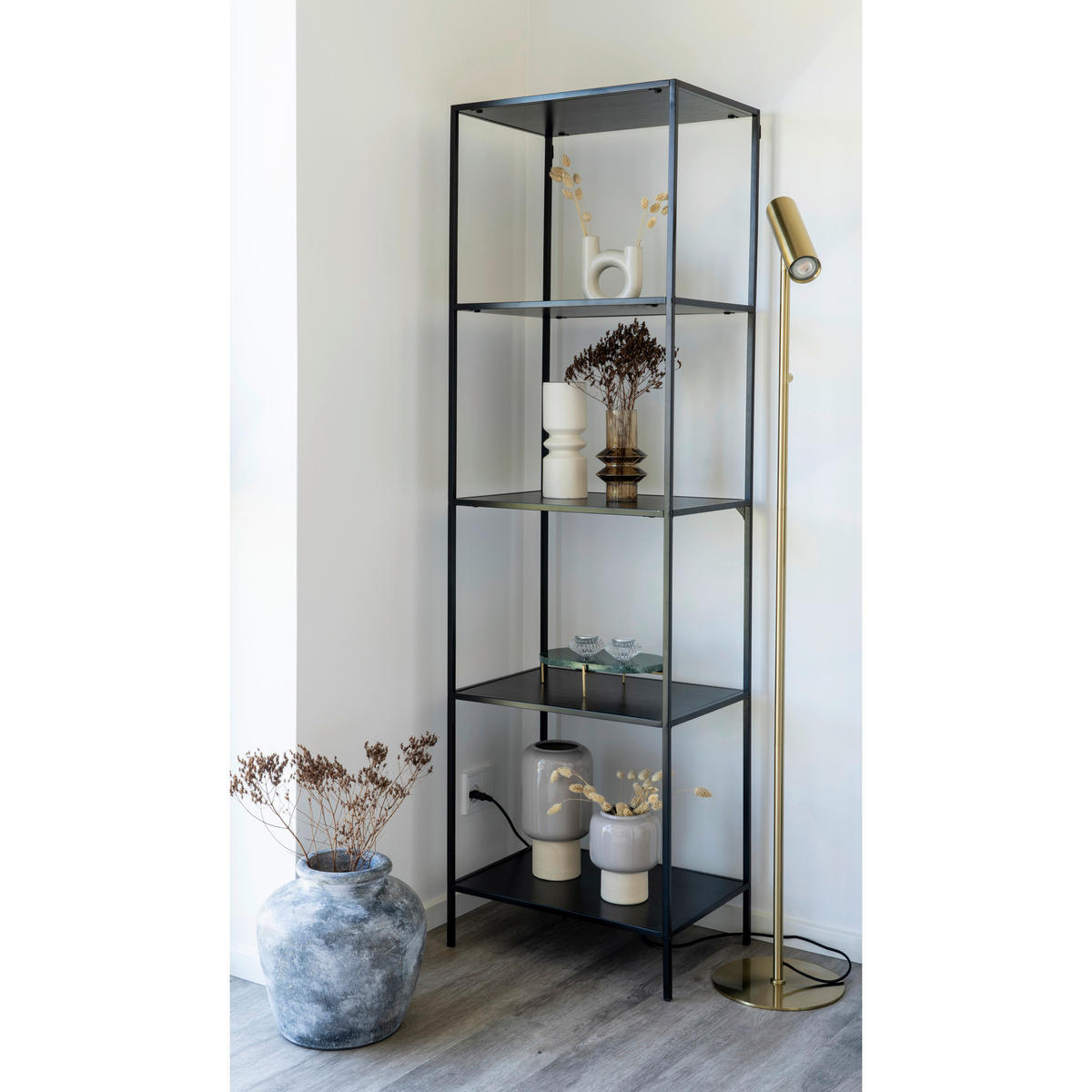 REGAL Schwarz  - Schwarz, Design, Holzwerkstoff/Metall (51/170/36cm) - MID.YOU