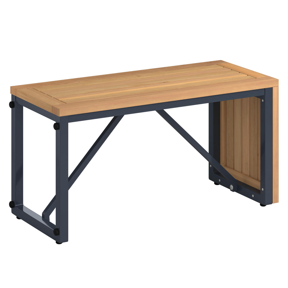 LOUNGEGARNITUR Teakholz Hartholz Aluminium, Edelstahl  - Teakfarben, MODERN, Holz/Metall (56/70/60cm) - Ambia Garden