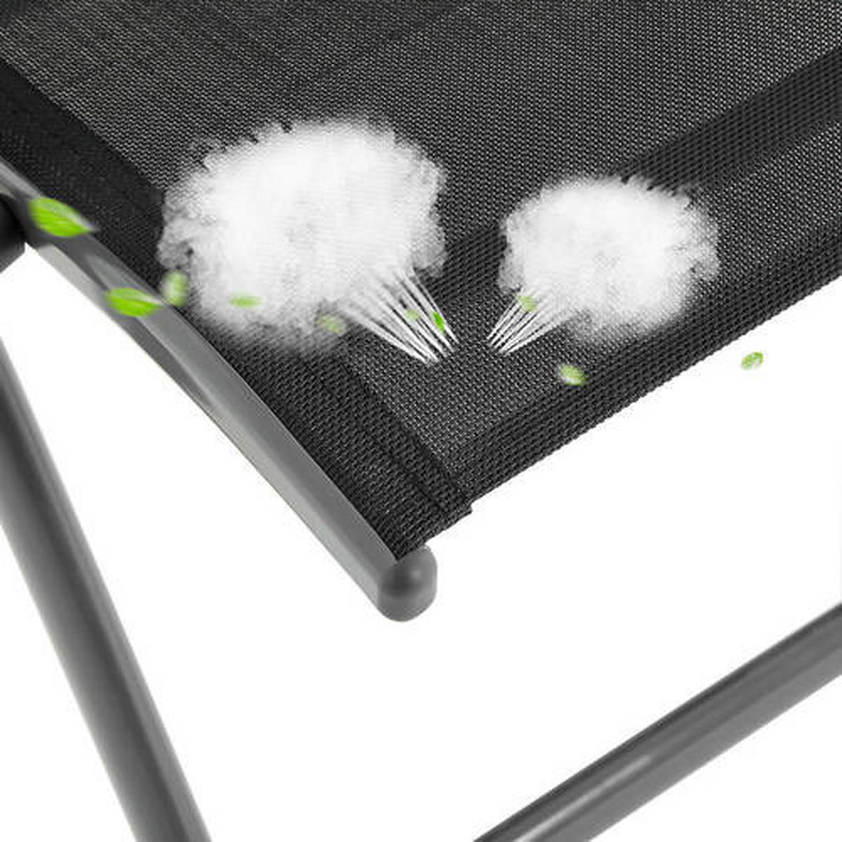 GARTENKLAPPSESSEL-SET Aluminium Anthrazit, Schwarz  - Anthrazit/Schwarz, Basics, Textil/Metall (70/106/56cm) - Modante