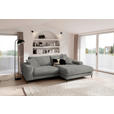 ECKSOFA  in Flachgewebe Hellgrau  253/177 cm  - Hellgrau/Schwarz, Design, Textil/Metall (253/177cm) - Dieter Knoll
