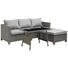 DINING-LOUNGESET 191/165 cm - Dunkelgrau/Hellgrau, Design, Glas/Kunststoff (191/165cm) - Ambia Garden DINING-LOUNGESET 191/165 cm - Dunkelgrau/Hellgrau, Design, Glas/Kunststoff (191/165cm) - Ambia Garden