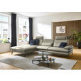 ECKSOFA in Echtleder Hellgrau  195/308 cm  - Hellgrau/Schwarz, Design, Leder/Metall (195/308cm) - Dieter Knoll