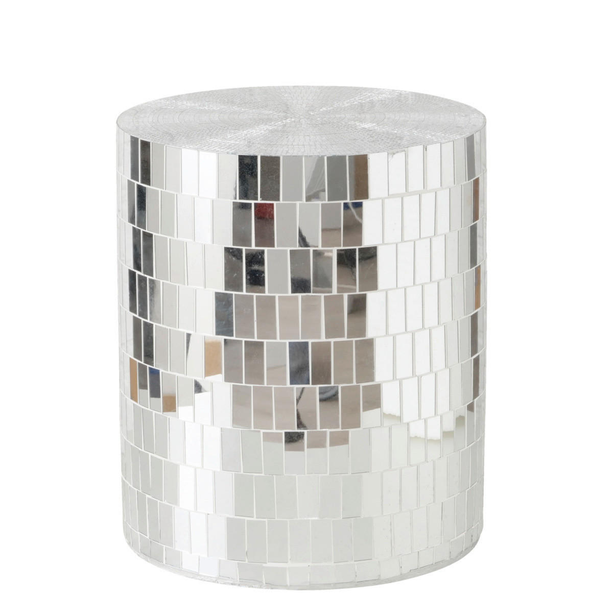 PRÍRUČNÝ STOLÍK, strieborná - strieborná, Basics, plast/sklo (38/38/45cm)