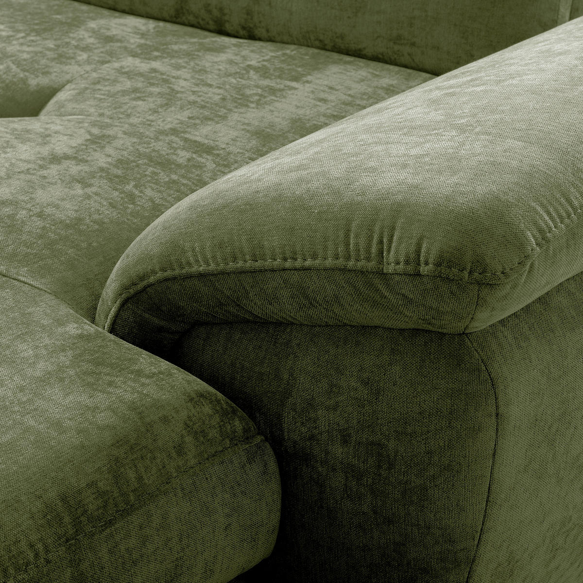 ECKSOFA  Webstoff Grün  - Schwarz/Grün, Design, Textil/Metall (268/195cm) - Livetastic
