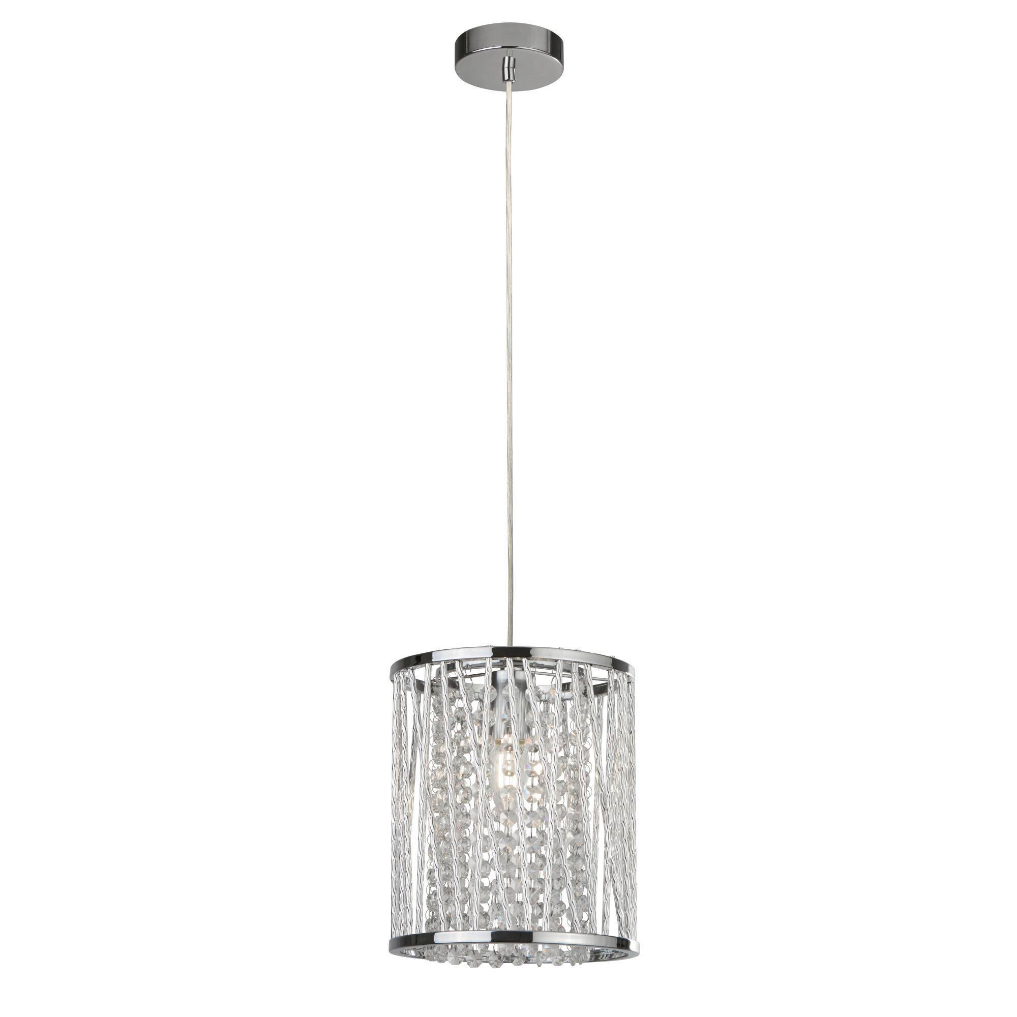 HÄNGLAMPA I KRISTALL Elise 21/145 cm  - kromfärg, Klassisk, metall/glas (21/145cm)
