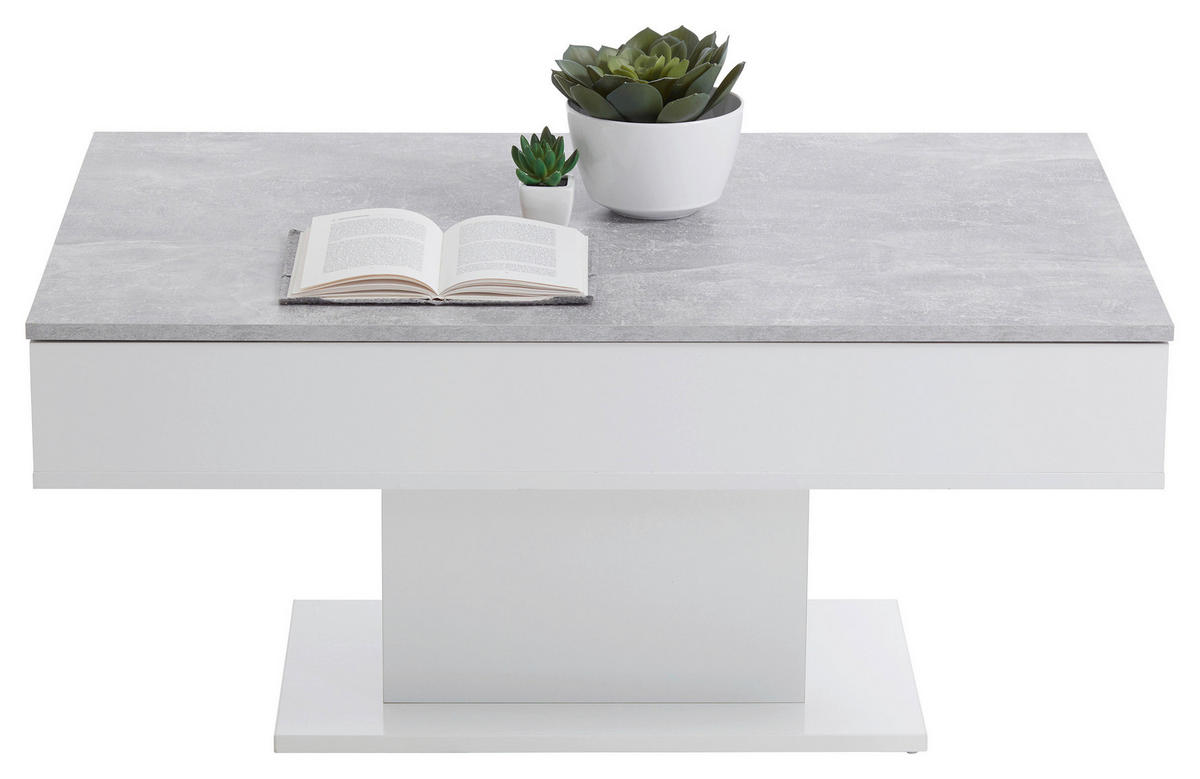COUCHTISCH rechteckig Grau, Weiß  - Weiß/Grau, KONVENTIONELL, Holzwerkstoff (100/46/65cm) - MID.YOU