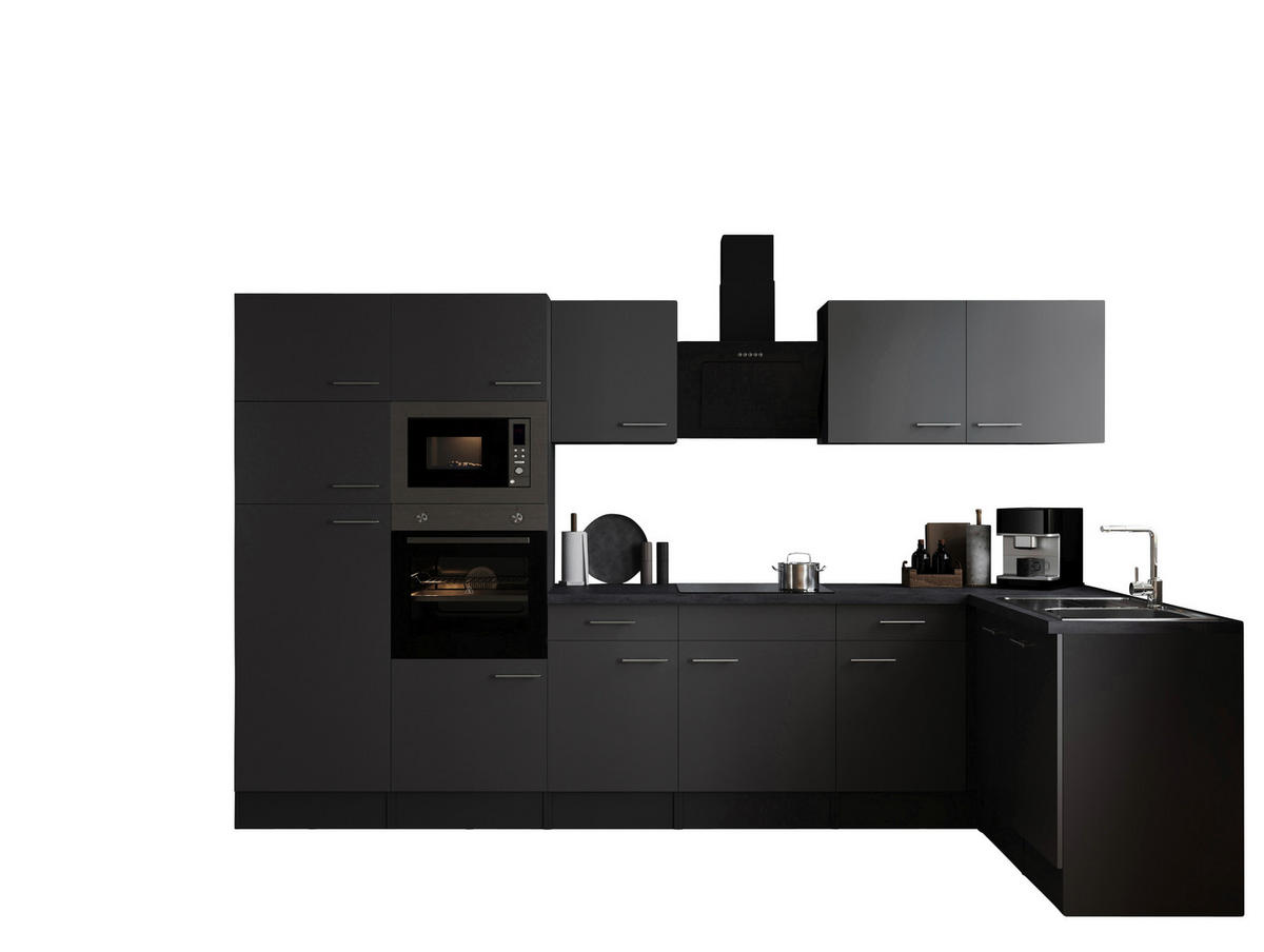 ECKKÜCHE - Silberfarben/Grau, Design, Holzwerkstoff/Metall (340/172cm) - Respekta