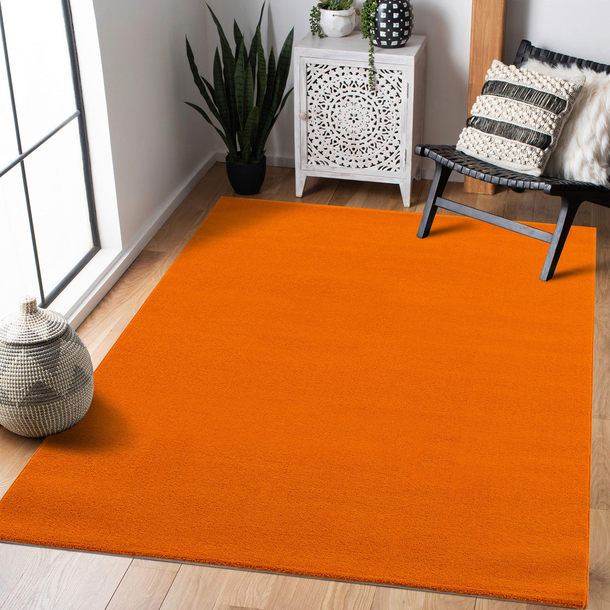 WEBTEPPICH 160/230 cm Uni Orange  - Orange, LIFESTYLE, Kunststoff/Textil (160/230cm)