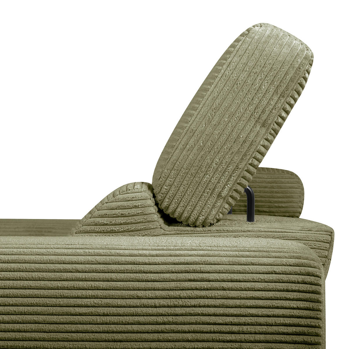 ECKSOFA RENO Grün Cord Relaxfunktion, Kopfteilverstellung  - Schwarz/Grün, Design, Kunststoff/Textil (184/248cm) - Livetastic