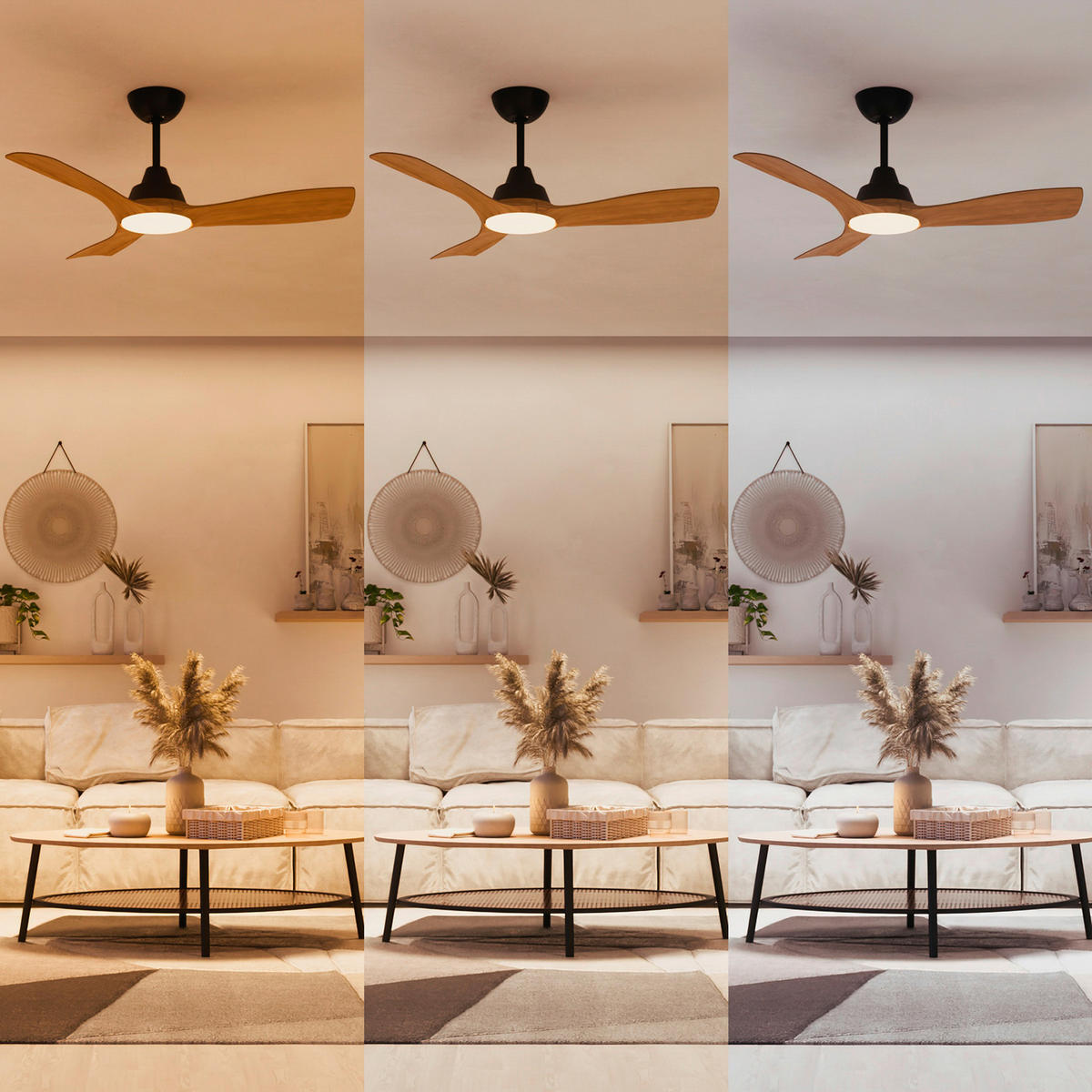 Vemntilator mit Beleuchtung   - Schwarz/Braun, KONVENTIONELL, Kunststoff (106/31/106cm) - Philips