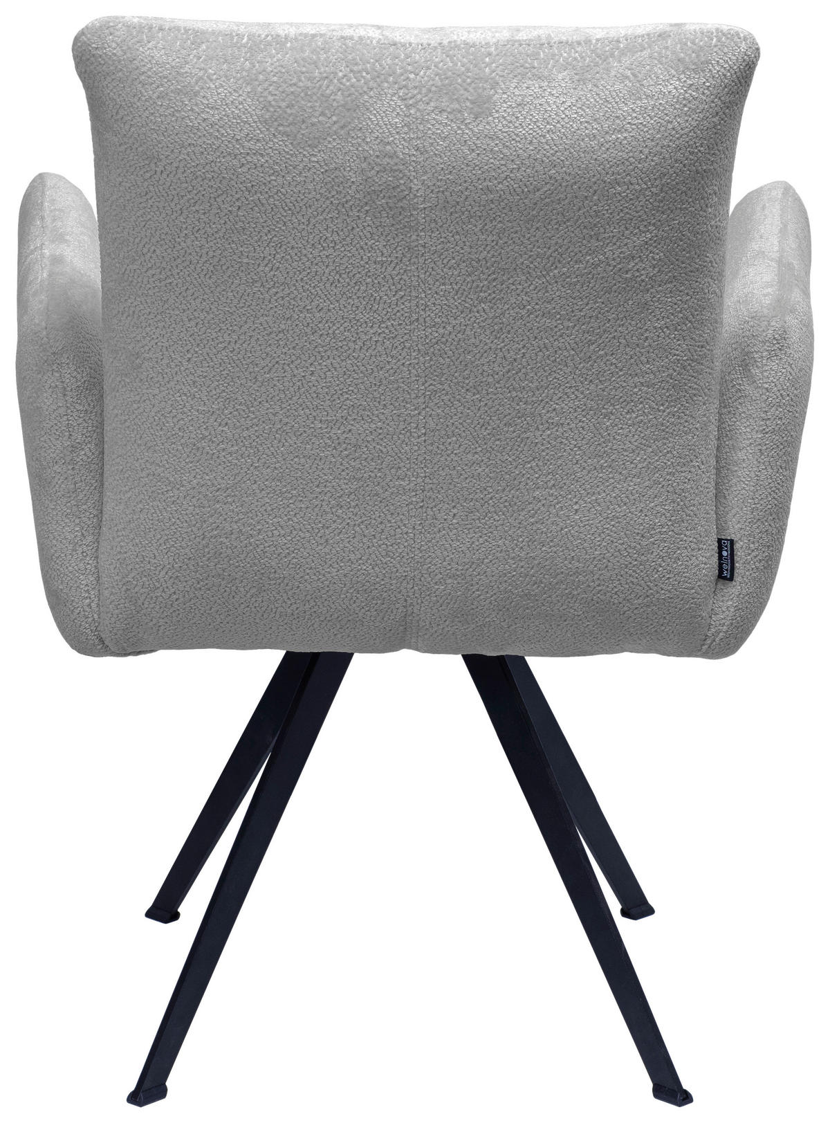 ARMLEHNSTUHL  in Eisen Teddystoff  - Hellgrau/Schwarz, Design, Textil/Metall (60/65/71cm) - Welnova