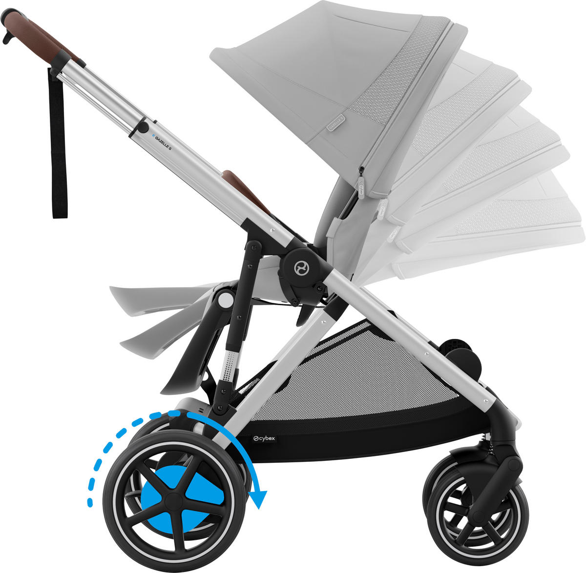 KINDERWAGEN EGAZELLE S  - Silberfarben/Grau, Design, Kunststoff/Metall (94.5/66/100cm) - Cybex