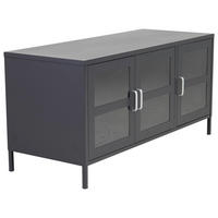 LOWBOARD  in 120/58/48 cm  - Schwarz, Design, Glas/Metall (120/58/48cm) - Livetastic