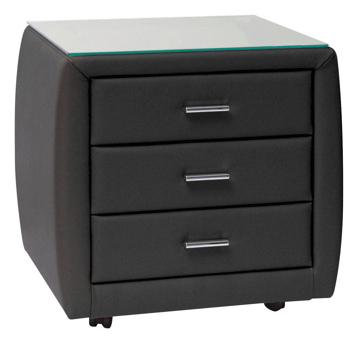 NACHTSCHRANK 54,5/52/42 cm  - Chromfarben/Dunkelgrau, KONVENTIONELL, Kunststoff/Textil (54,5/52/42cm) - Dieter Knoll