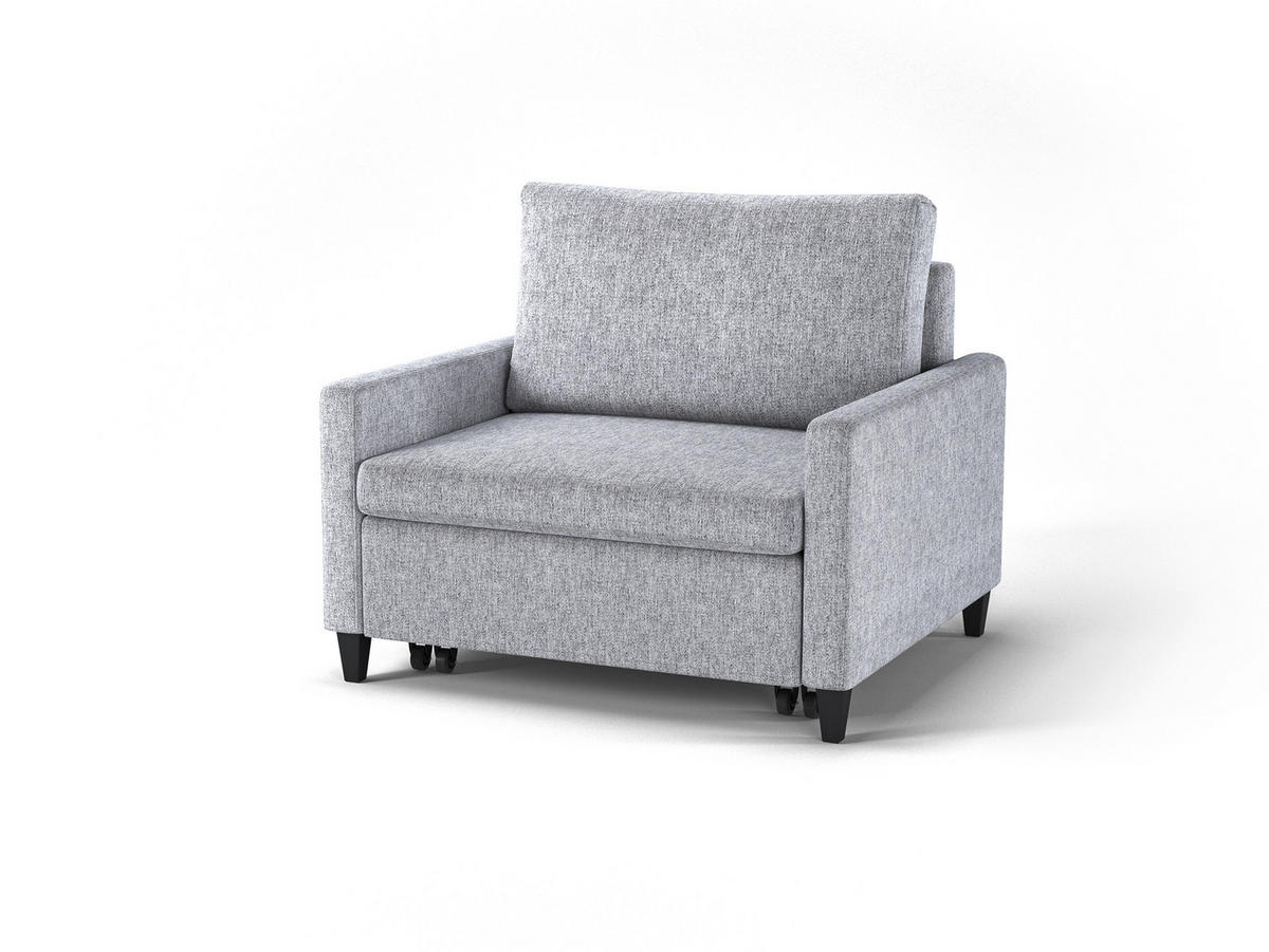 SCHLAFSESSEL SYDNEY  mit Flachgewebe Grau  - Schwarz/Grau, Design, Holz/Textil (95/89,5/103,5cm) - MID.YOU