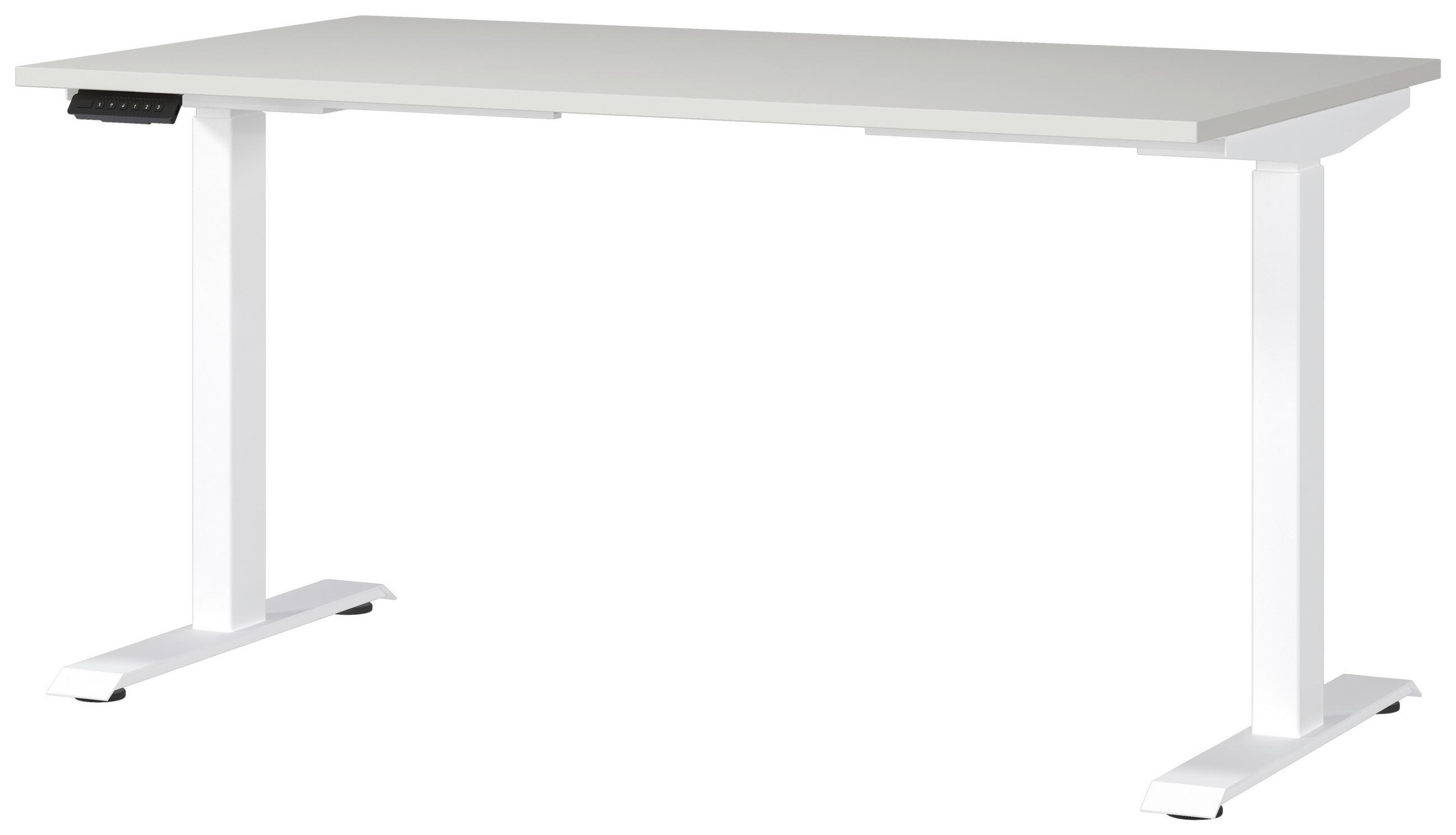 SCHREIBTISCH 140/80/72-118 cm  in Weiß, Hellgrau  - Hellgrau/Weiß, MODERN, Holzwerkstoff/Metall (140/80/72-118cm) - Novel