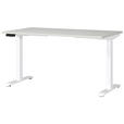 SCHREIBTISCH 140/80/72-118 cm  in Weiß, Hellgrau  - Hellgrau/Weiß, MODERN, Holzwerkstoff/Metall (140/80/72-118cm) - Novel