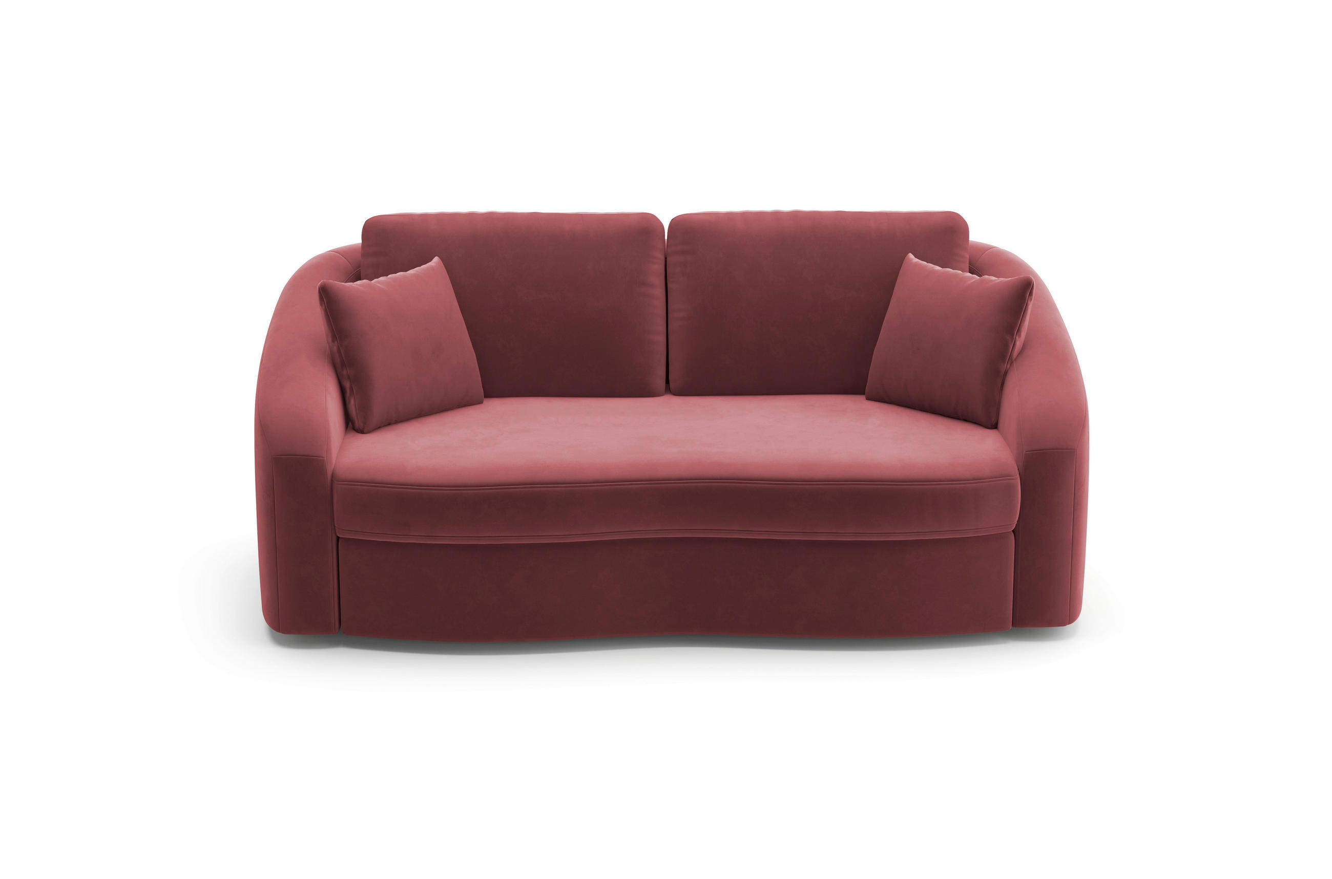 2,5-SITZER Samt Aubergine  - Aubergine/Schwarz, MODERN, Kunststoff/Textil (196/88/107cm) - Sit & More