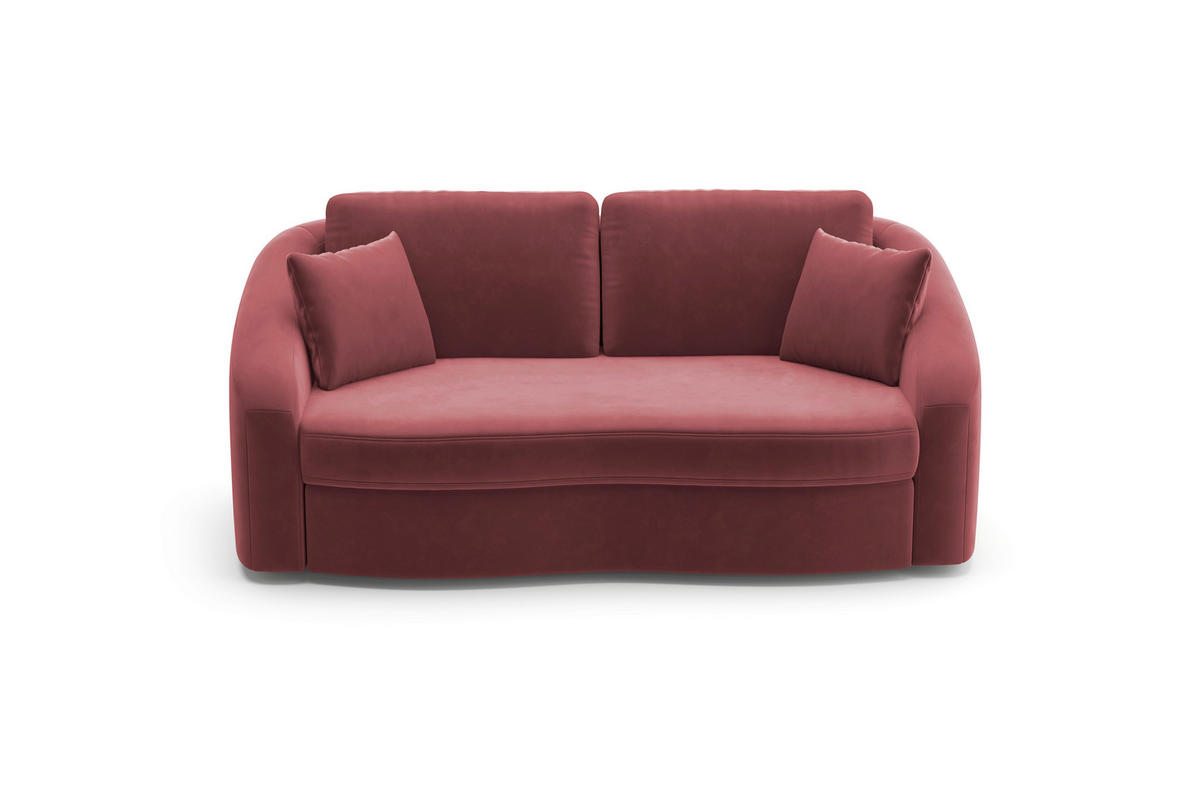 2,5-SITZER in Samt Aubergine  - Aubergine/Schwarz, Modern, Kunststoff/Textil (196/88/107cm) - Sit & More