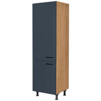 GERÄTEUMBAUSCHRANK 60/216,6/58 cm  in Blau, Eichefarben  - Blau/Eichefarben, MODERN, Holzwerkstoff/Metall (60/216,6/58cm) - Nobilia