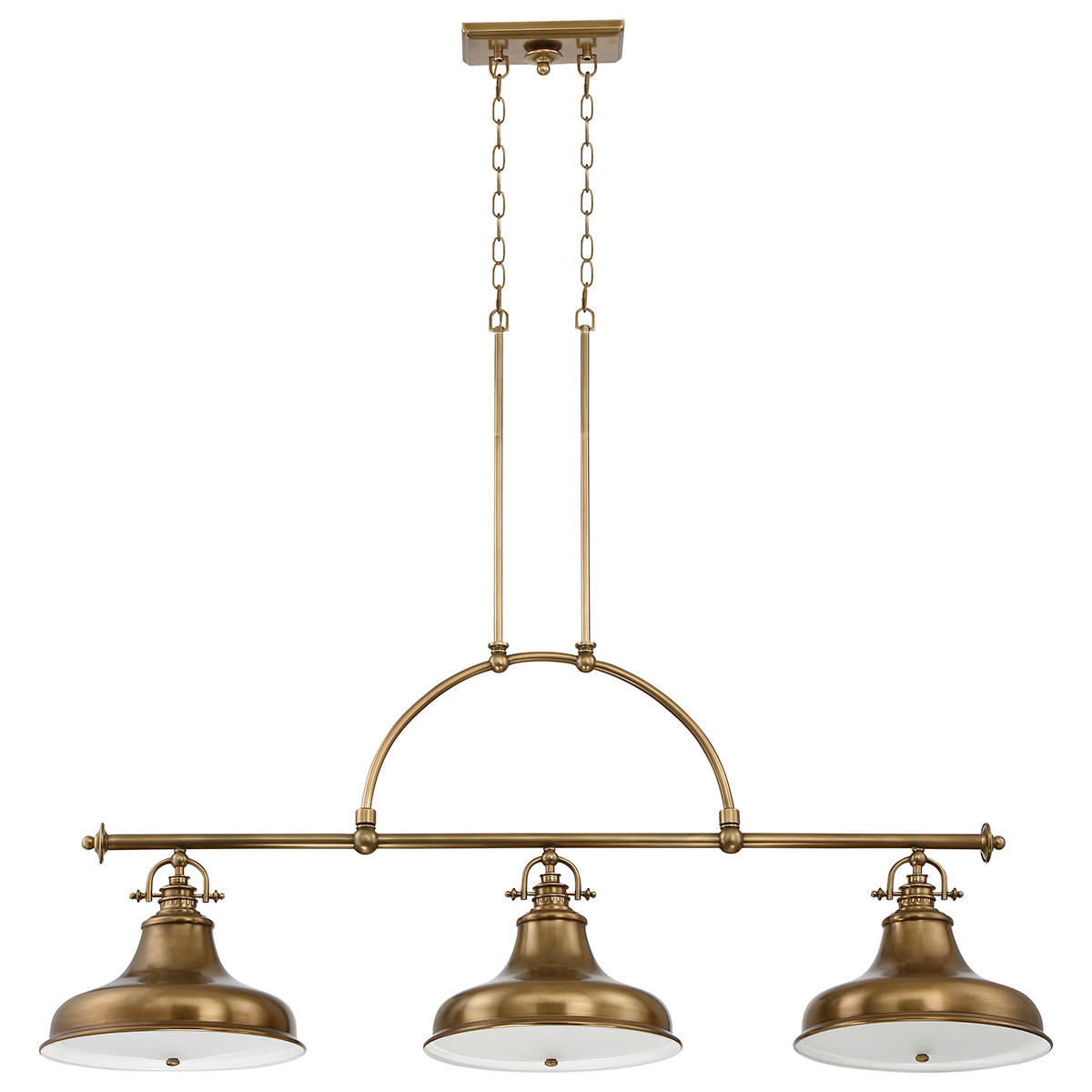HÄNGELEUCHTE 133.3/73/34.3 cm  - Messingfarben, Design, Glas/Metall (133.3/73/34.3cm) - Elstead Lighting