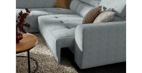 ECKSOFA in Struktur Grau 205/284 cm - Schwarz/Grau, Design, Kunststoff/Textil (205/284cm) - Xora